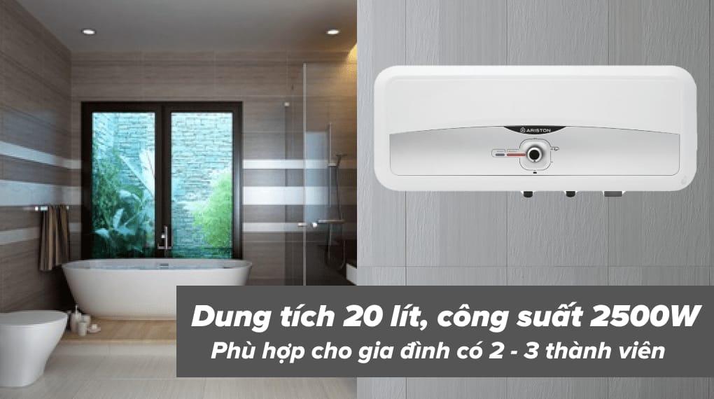 Máy nước nóng gián tiếp Ariston 20 lít 2500W SL2 20 RS 2.5 FE - Dung tích 20 lít