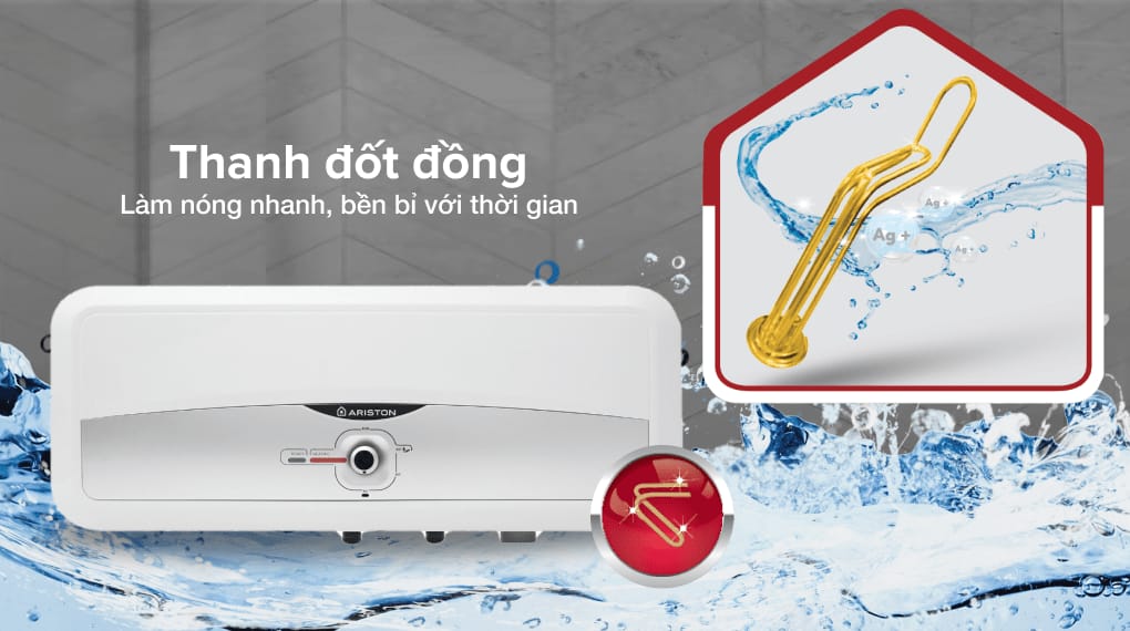 Máy nước nóng gián tiếp Ariston 20 lít 2500W SL2 20 RS 2.5 FE - Thanh đốt bằng đồng